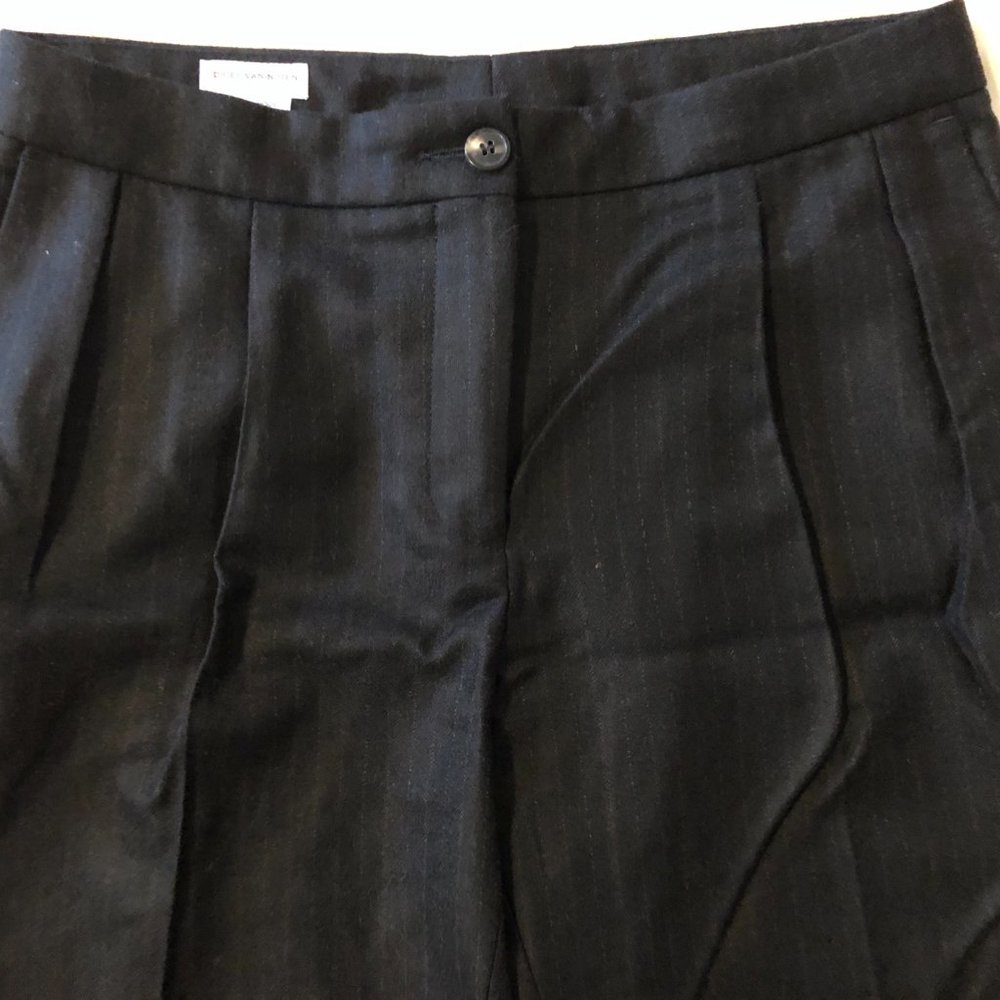 Dries van Noten Women's wool pants, charcoal/pinstripe, EU 40/Size US 8 - Picture 4 of 10